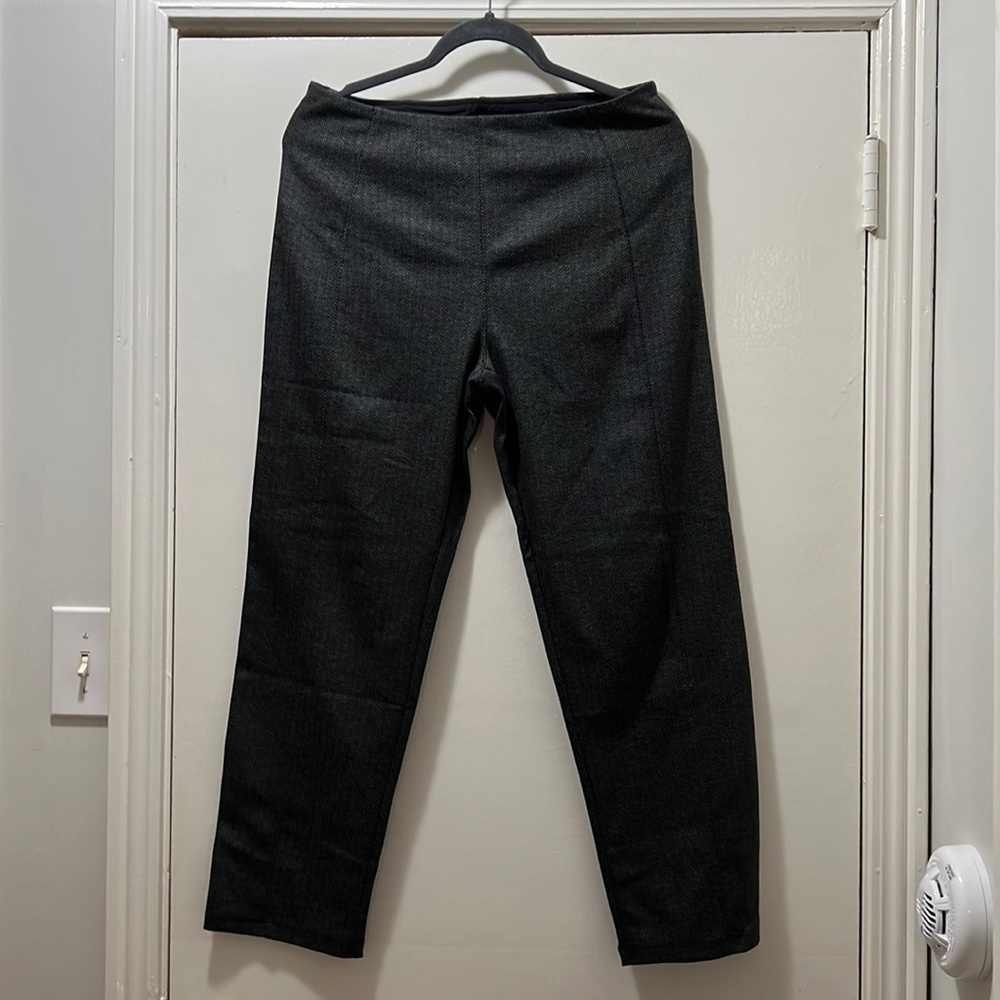 Gray tweed ladies pants straight leg elastic waist never been worn